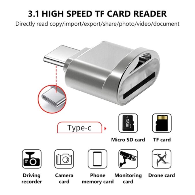 USB-C til Micro SD-kortleser – USB 3.1-adapter - Bilde 5