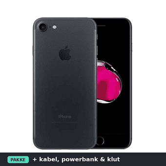Reservetelefon-pakke — iPhone 7 Black 128GB · Pent brukt