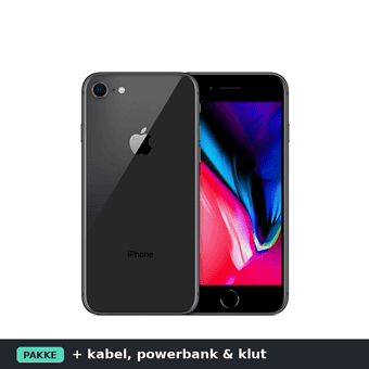 Reservetelefon-pakke — iPhone 8 Grey 256GB · Pent brukt