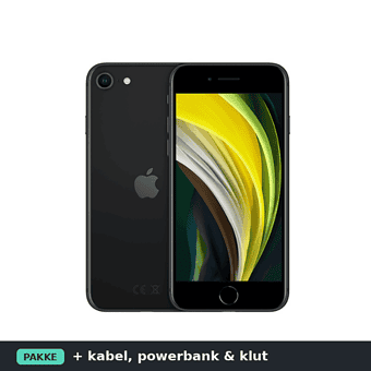 Sommerklar-pakke — iPhone SE 2020 Black 128GB · Svært pent brukt