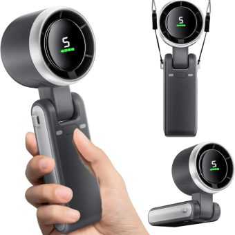 Bærbar vifte med digital display – USB-C foldbar håndvifte