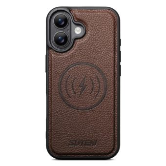 MagSafe-deksel i vegansk skinn til iPhone 16 Plus – Brun