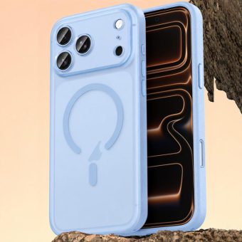 MagSafe-deksel i vegansk skinn til iPhone 17 Pro Max – Lys blå