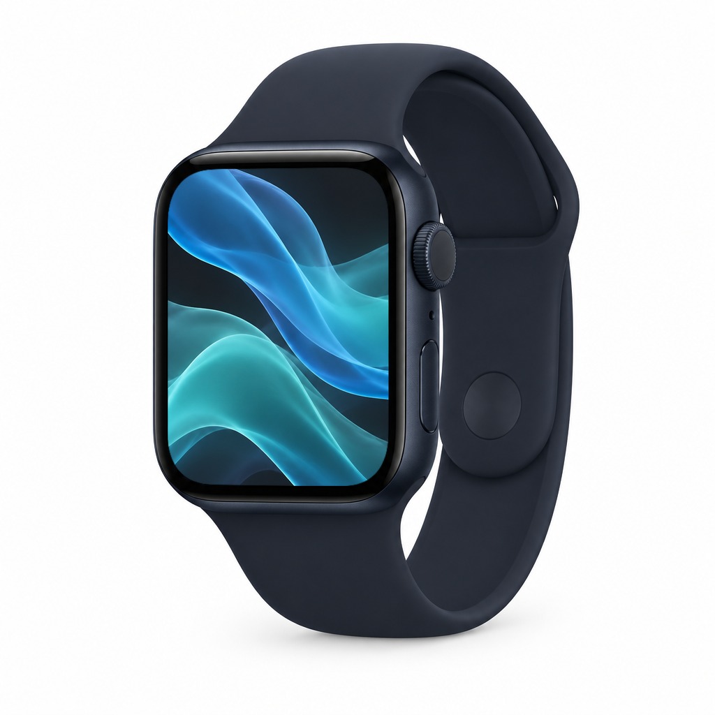 Brukt Watch Series 9 i svart, forfra