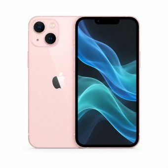 Brukt iPhone 13 i rosa, forside og bakside