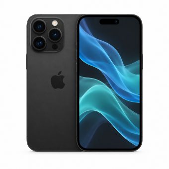 Brukt iPhone 14 Pro i svart, forside og bakside