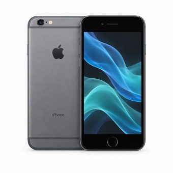 Brukt iPhone 6 i grå, forside og bakside