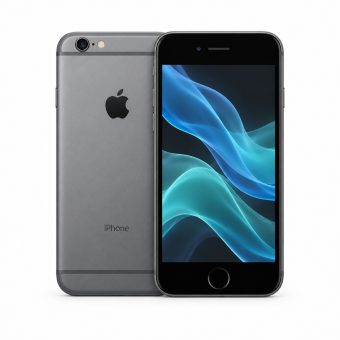 Brukt iPhone 6s i grå, forside og bakside