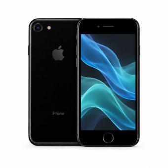 Brukt iPhone 7 i jetsvart, forside og bakside