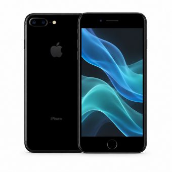 Brukt iPhone 7 plus i jetsvart, forside og bakside