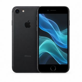 Brukt iPhone 7 i svart, forside og bakside