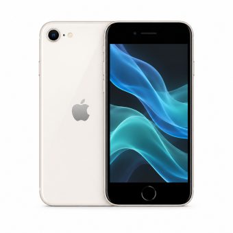 Brukt iPhone SE 2022 i hvit, forside og bakside