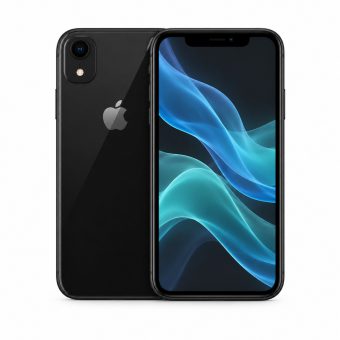 Brukt iPhone XR i svart, forside og bakside
