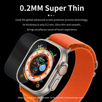 Herdet glass 9H til Apple Watch Ultra 1, 2 og 3 (49 mm) – detalj