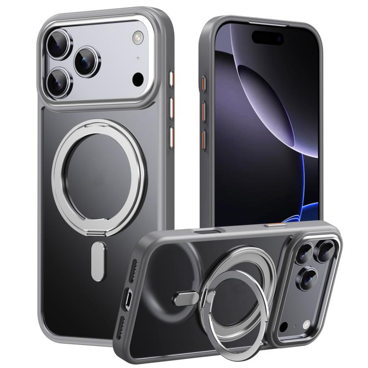 MagSafe-deksel med 360° ringstativ til iPhone 17 Pro og 18 Pro – Grå