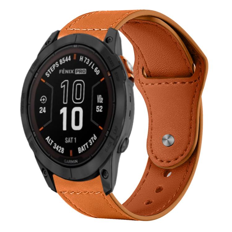 Skinnreim 26 mm med hurtigfeste til Garmin Fenix X og Enduro – brun