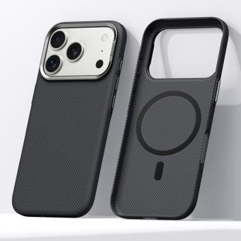 MagSafe-deksel med rutemønster til iPhone 17 Pro og 18 Pro – Svart