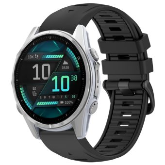 Silikonreim 20 mm med hurtigfeste til Garmin Fenix 8 43 mm og Fenix S – svart